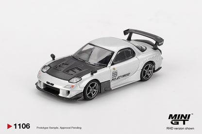 Mini GT 1/64 Mazda RX-7 RE-Amemiya Silver Metallic - MGT01106