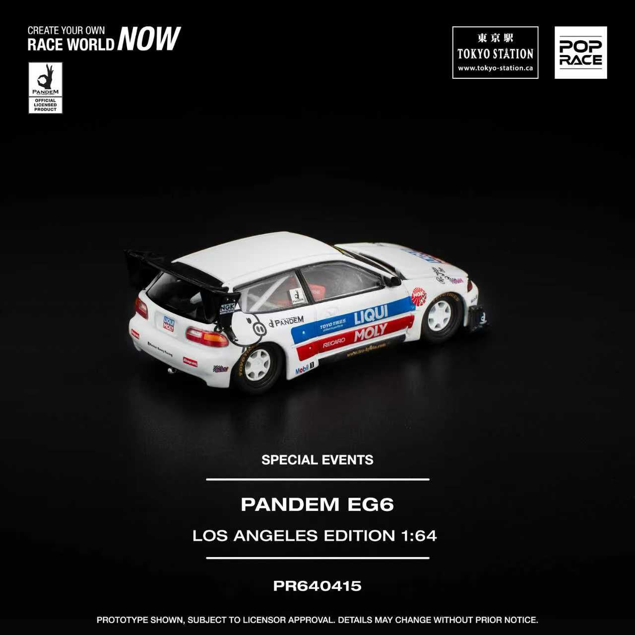 Pop Race 1/64 Pandem Honda EG6 White - PR64-0415