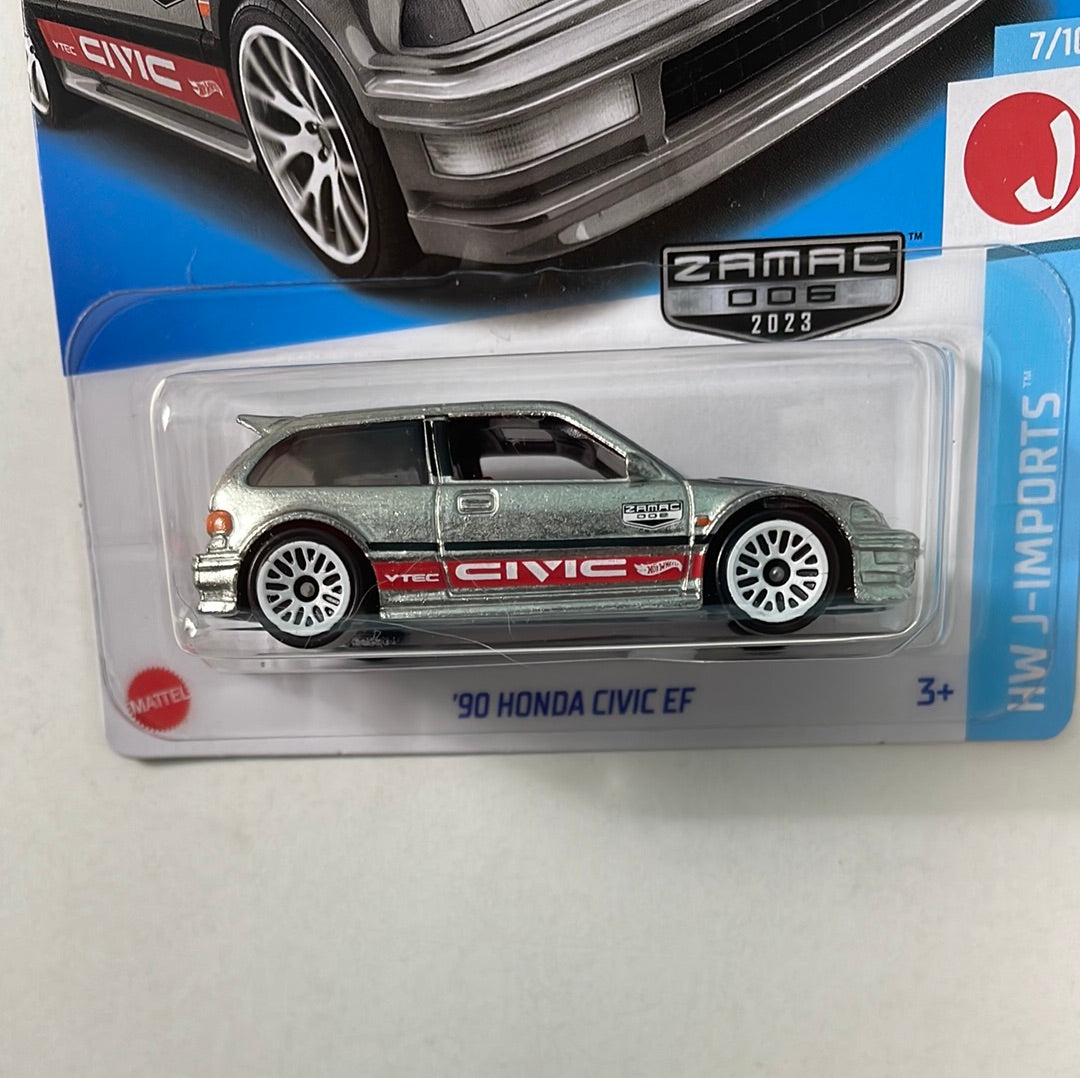 Hot Wheels 1/64 Zamac ‘90 Honda Civic EF Silver - Damaged Card