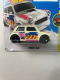 Hot Wheels 1/64 Morris Mini Short Card White