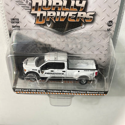 Greenlight 1/64 Dually Drivers 2018 Ford F-350 Dually - Providence Police Department Mounted Unit White