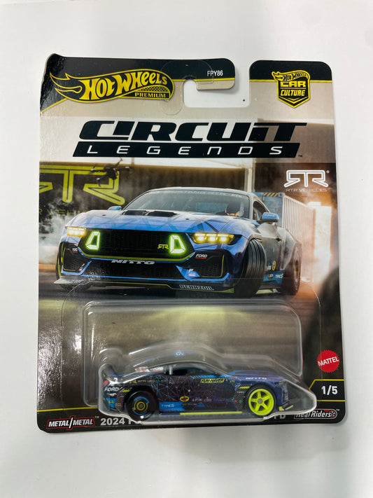 Hot Wheels 1/64 Car Culture Circuit Legends 2024 Ford Mustang RTR Spec 5-FD Blue - Damaged Box