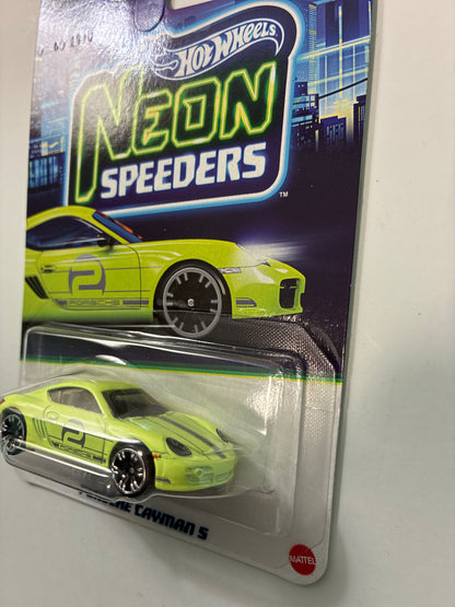 Hot Wheels 1/64 Neon Speeders Porsche Cayman S Green - JKY07