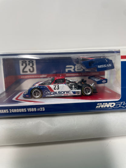 Inno64 1/64 Nissan  Calsonic R89C Le Mans 24 Hours 1989 n23 M. Hasemi/ K. Hoshino/ T. Suzuki White & Blue - IN64-R89C-89LM23