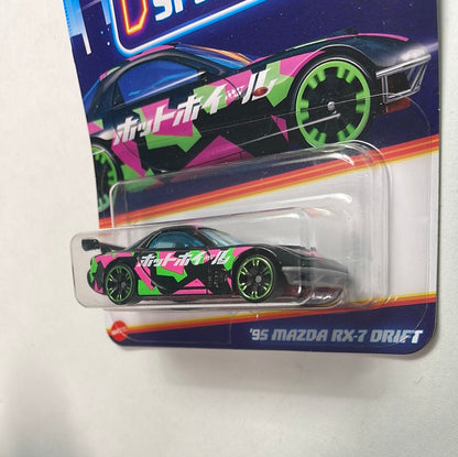 Hot Wheels 1/64 Neon Speeders ‘95 Mazda RX-7 Drift Black & Pink