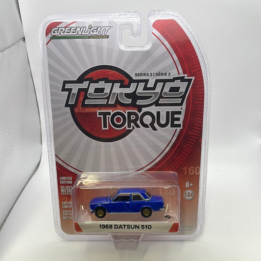 1/64 Greenlight Tokyo Torque 1968 Datsun 510 Blue