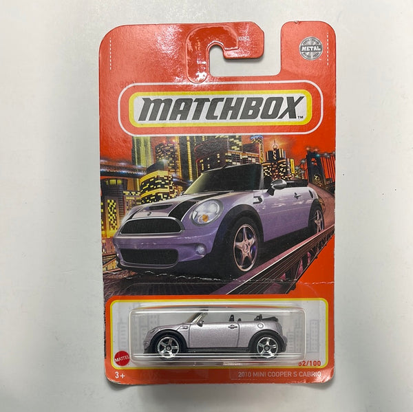 Matchbox 1/64 2010 Mini Cooper S Cabrio Purple - Damaged Card