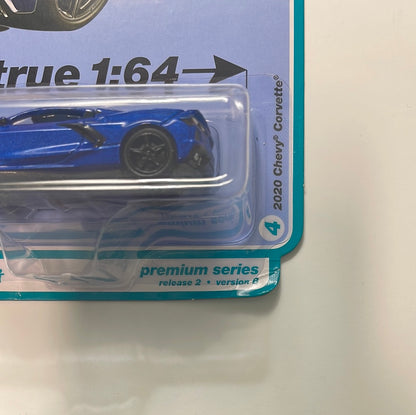 1/64 Auto World Sports Cars Version B 2020 Chevy Corvette Elkhart Lake Blue - Damaged Card