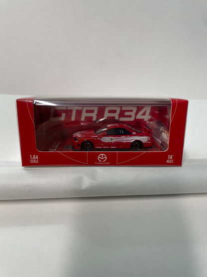Time Micro 1/64 Nissan GTR R34 Red w/ Figure