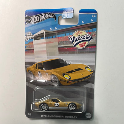 Hot Wheels 1/64 Vintage Racing Club 1971 Lamborghini Miura SV Gold