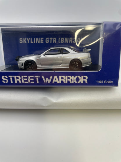 Street Warrior 1/64 Nissan Skyline GT-R BNR34 Z-Tune Drift Silver