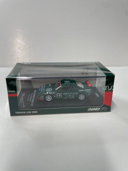Inno64 1/64 Nissan Skyline GT-R (R33) n32  Prince Chiba Falken Tokachi 24h 1996 Green - IN64-R33R-N1S96