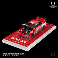 Time Micro 1/64 Nissan GTR R34 Red w/ Figure