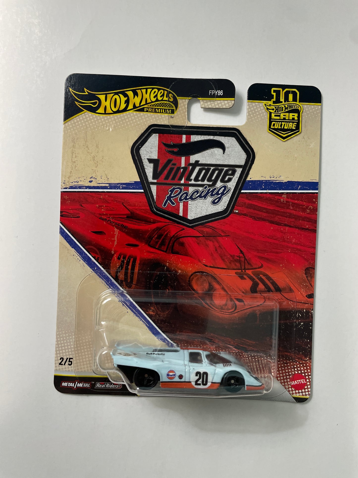 Hot Wheels 1/64 Car Culture 2026 Mix T Vintage Racing Porsche 917K Gulf Blue & Orange - JKF03 - Damaged Box