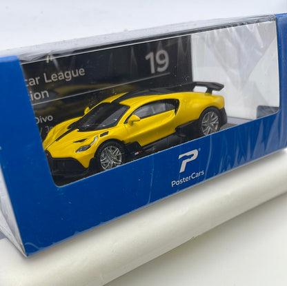Postercars 1/64 n19 Hypercar League Collection Bugatti Divo Jaune Soufre Yellow