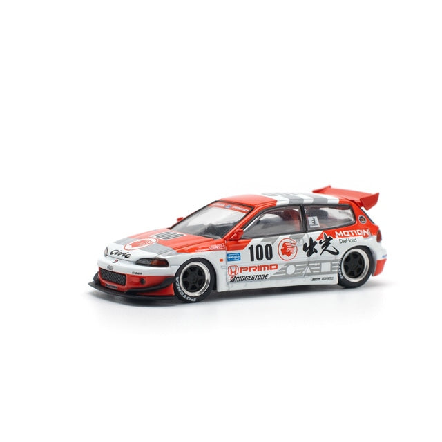 Pop Race 1/64 Honda Civic Pandem EG6 V1.5 Idemitsu Motion Infinite Red - PR64-212