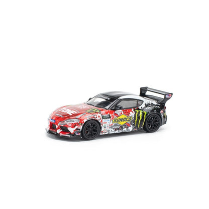 Pop Race 1/64 Pandem GR Toyota Supra D1GP 2024 Daigo Saito Red - PR64-0180
