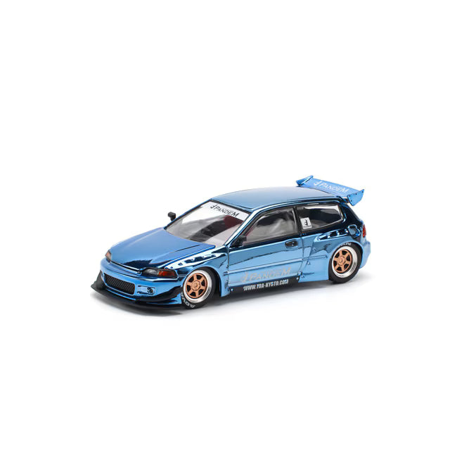 Pop Race 1/64 Pandem Honda Civic EG6 Blue Chrome - PR64-0206