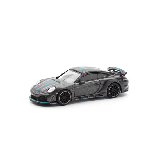 Pop Race 1/64 992 Porsche Stinger GTR Carbon Edition Black & Blue Line - PR64-0254
