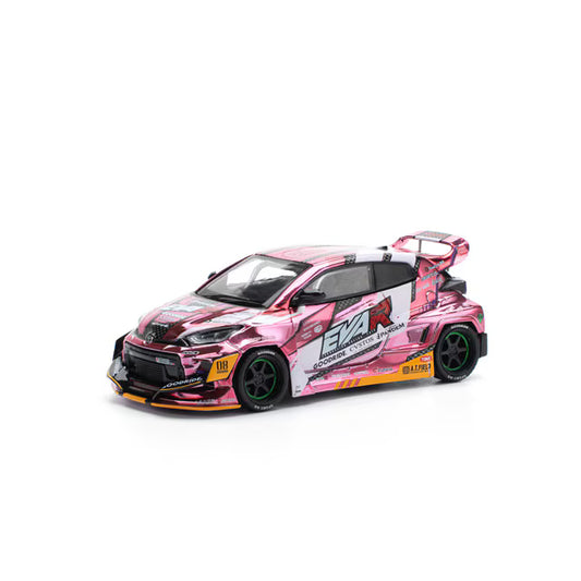 Pop Race 1/64 Eva RT Production Model Custom type-08 Goodride GR Toyota Yaris Pink - PR64-0220