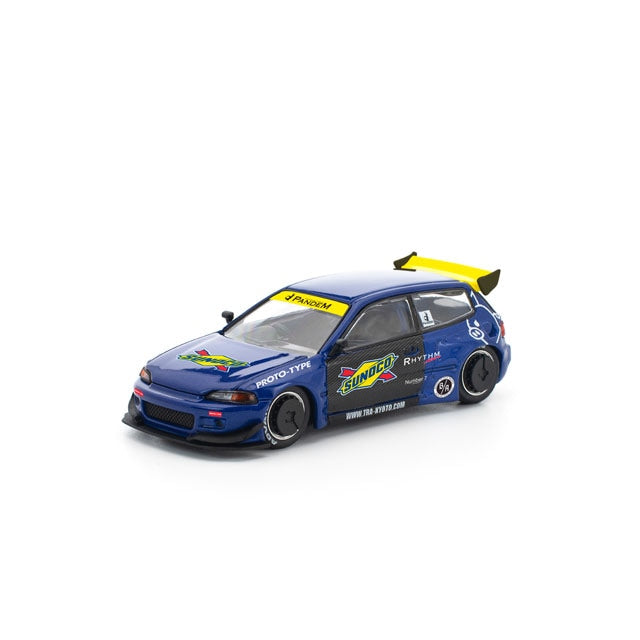 Pop Race 1/64 Pandem Honda Civic EG6 Blue - PR64-0365