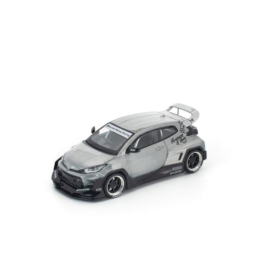 Pop Race 1/64 Hong Kong Toycar Salon 2025 Pandem GR Toyota Yaris Raw Metal - PR64-0329