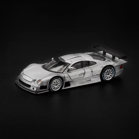 Pop Race 1/64 Hong Kong Toycar Salon 2026 Mercedes CLK-GTR Raw Metal - PR64-0580
