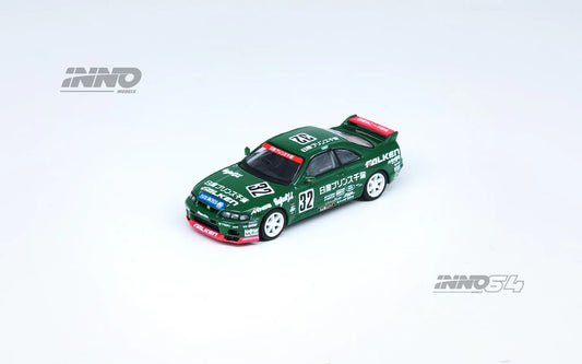 Inno64 1/64 Nissan Skyline GT-R (R33) n32  Prince Chiba Falken Tokachi 24h 1996 Green - IN64-R33R-N1S96