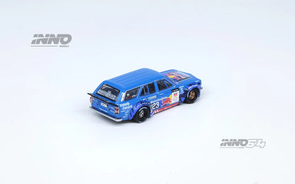 Inno64 1/64 Mazda RX3 Station Wagon Mad Mike 1976 D1GP 2024 Series Blue - IN64-RX3P-D1GP24