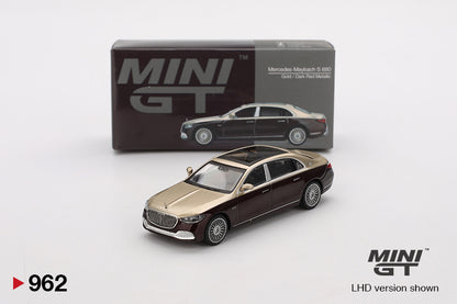 Mini GT 1/64 Mercedes-Maybach S 680 Gold / Dark Red Metallic - MGT00962