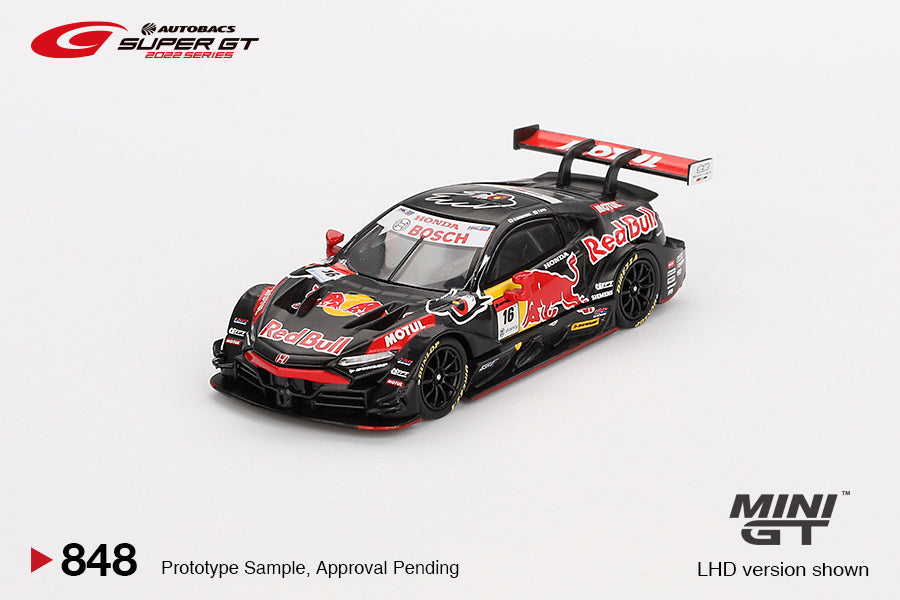Mini GT 1/64 Autobacs Super GT Honda NSX-GT "TYPE S" GT500 #16 "Red Bull MOTUL MUGEN NSX-GT " TEAM Red Bull MUGEN 2022 SUPER GT SERIES Black