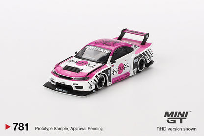 Mini GT 1/64 Nissan Silvia (S15) LB-Super Silhouette  Auto Finesse SEMA 2023 White & Pink