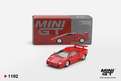 Mini GT 1/64 Lamborghini Countach 25th Anniversary Red - MGT01192