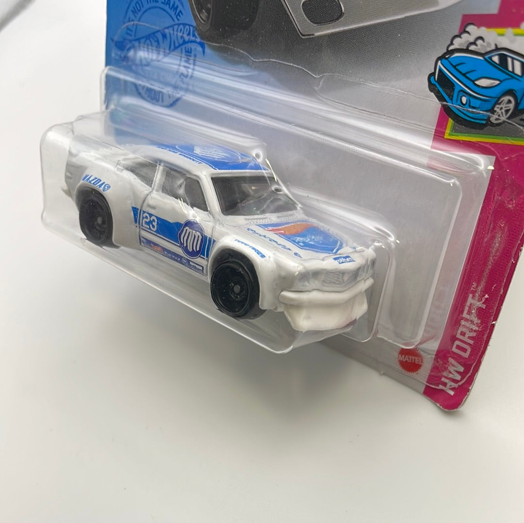 Hot Wheels 1/64 Mazda RX3 Mad Mike White