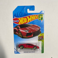 Hot Wheels 1/64 Lamborghini Aventador Miura Homage Red - Damaged Card