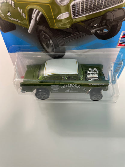 Hot Wheels 1/64 ‘55 Chevy Bel Air Gasser Triassic-Five green