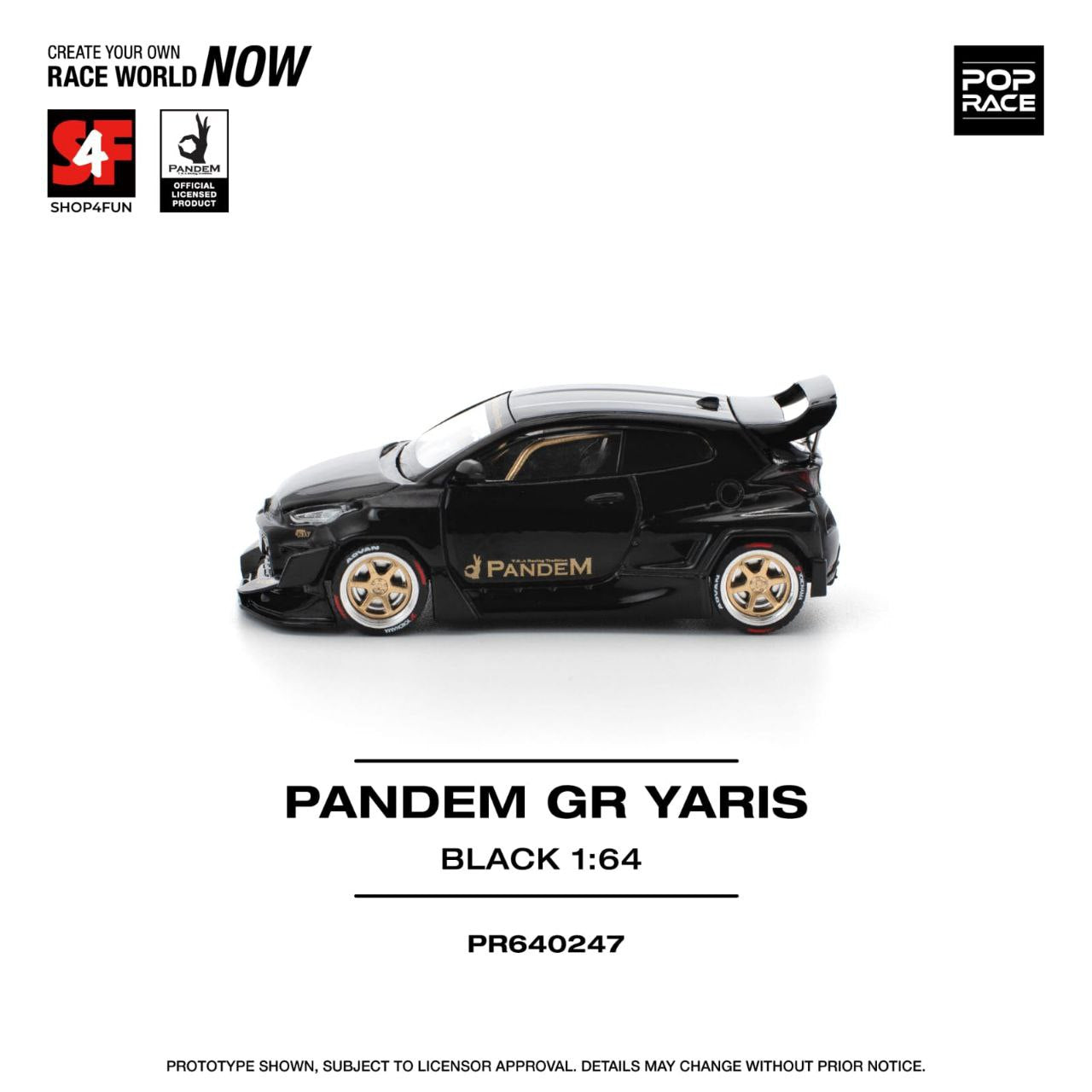 Pop Race 1/64 Philippine Manila Exclusive Pandem GR Toyota Yaris Black