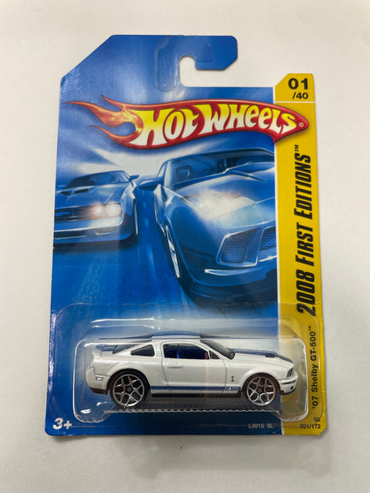 Hot Wheels 1/64 ‘07 Shelby GT-500 White - Damaged Box
