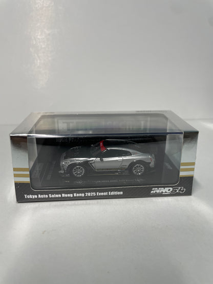 Inno64 1/64 Top Secret Nissan GT-R (R35) Tokyo Auto Salon Hong Kong 2025 Event Edition Grey & Black - IN64-R35TS-TASHK25