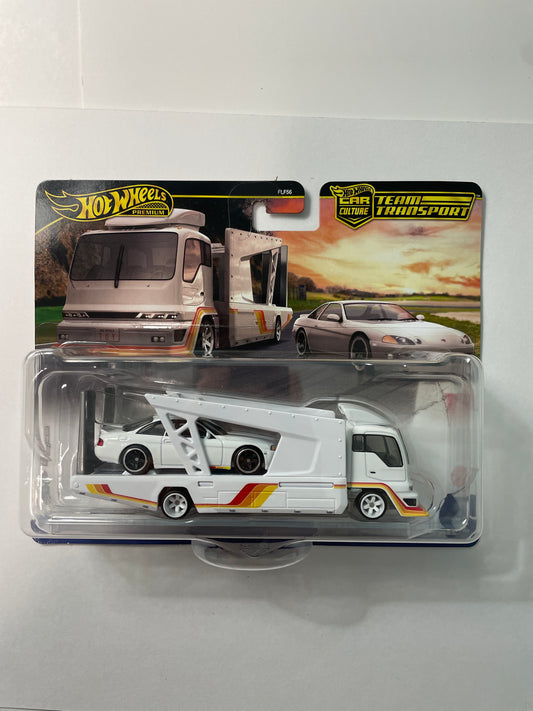 Hot Wheels 1/64 Car Culture Team Transport F Case Toyota Soarer w/ Kousoku Hauler White
