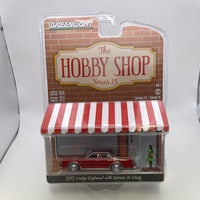 1/64 Greenlight The Hobby Shop Series 15 1983 Dodge Diplomat w/ Woman In Dress Red