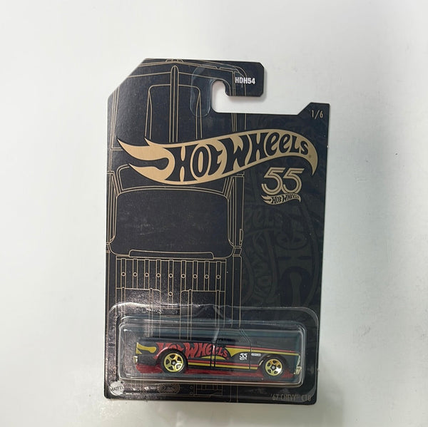 Hot Wheels 1/64 55th Anniversary ‘67 Chevy C10 Black - Damaged Card