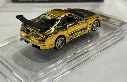 BM Creations 1/64 Top Secret GT-300 Toyota Supra (JZA80) Chrome Gold (SG Delux) - The Diecast Expo 2025 Singapore Dinner Exclusive
