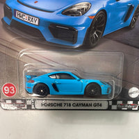 Hot Wheels 1/64 Boulevard Mix U Porsche 718 Cayman GT4 Blue - Damaged Box