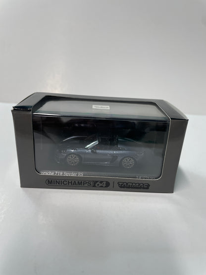 Minichamps x Tarmac Works 1/64 Porsche 718 Spyder RS Vanadium Grey Metallic - COLLAB64