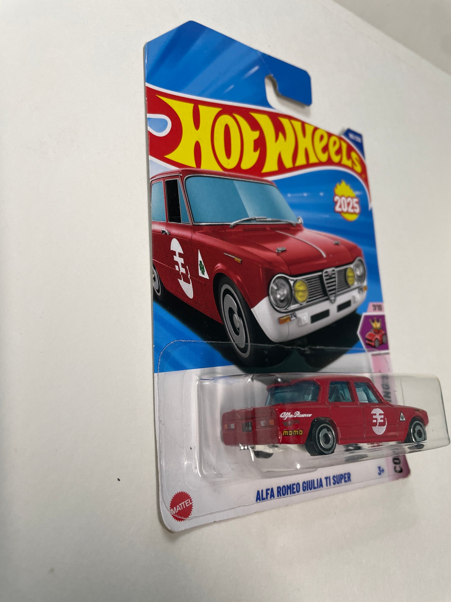 Hot Wheels 1/64 Alfa Romeo Giulia Ti Super Red - Damaged Box
