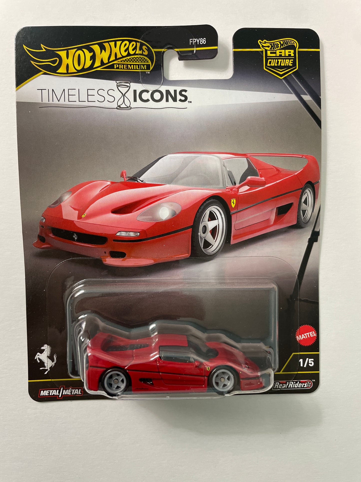 Hot Wheels 1/64 Car Culture Timeless Icons Ferrari F50 Red - JBK56 - Damaged Box