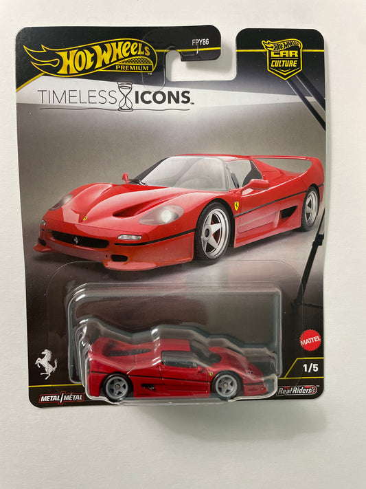 Hot Wheels 1/64 Car Culture Timeless Icons Ferrari F50 Red - JBK56 - Damaged Box