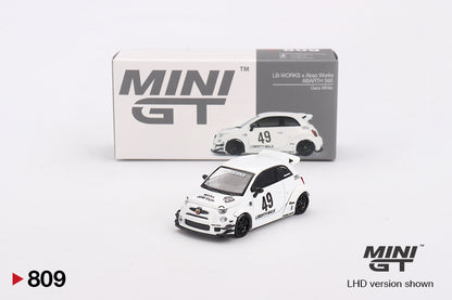 Mini GT 1/64 LB-WORKS x Abas Works ABARTH 595 Gara White