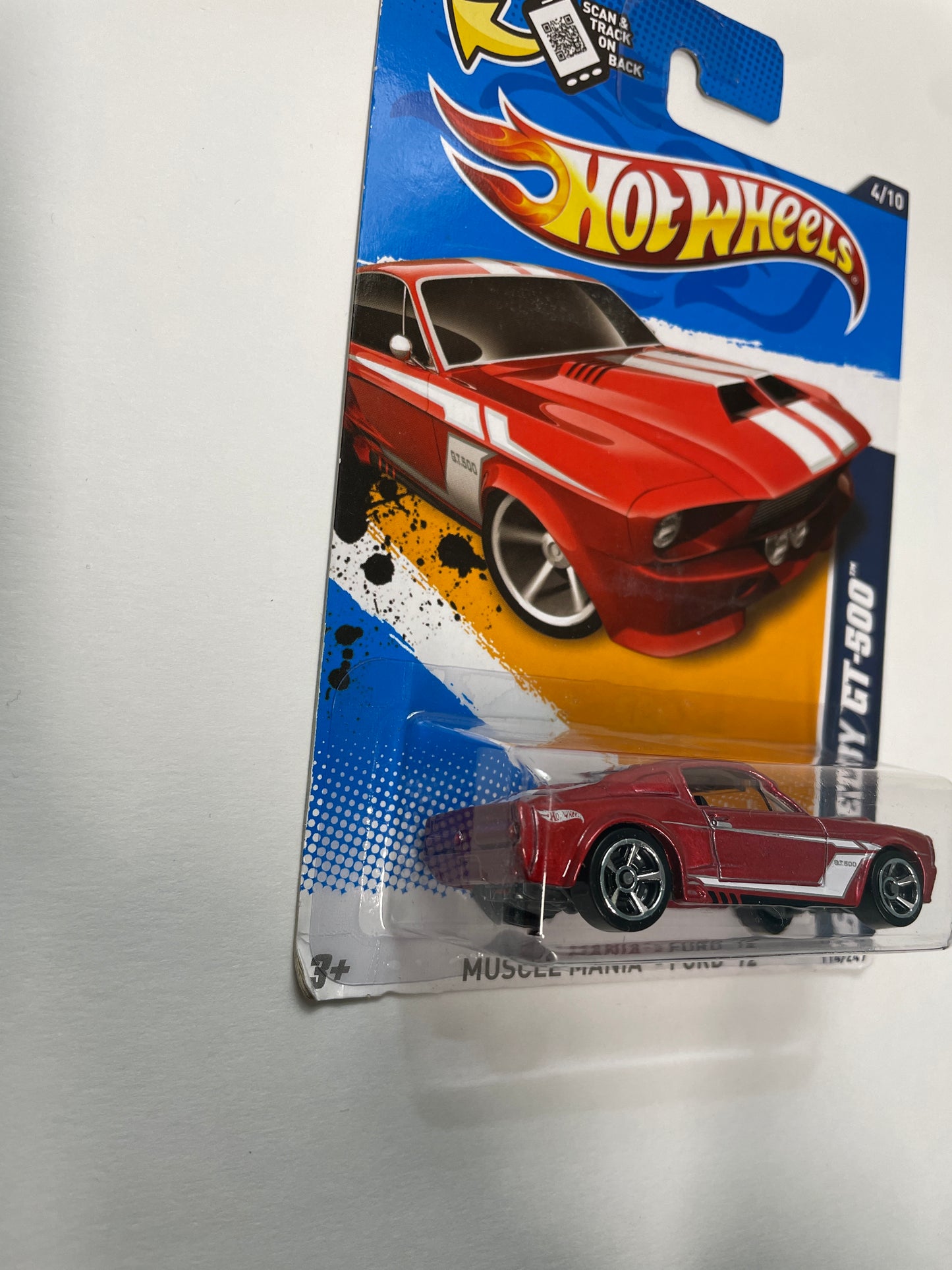 Hot Wheels 1/64 ‘67 Shelby GT-500 Red & White - Damaged Box